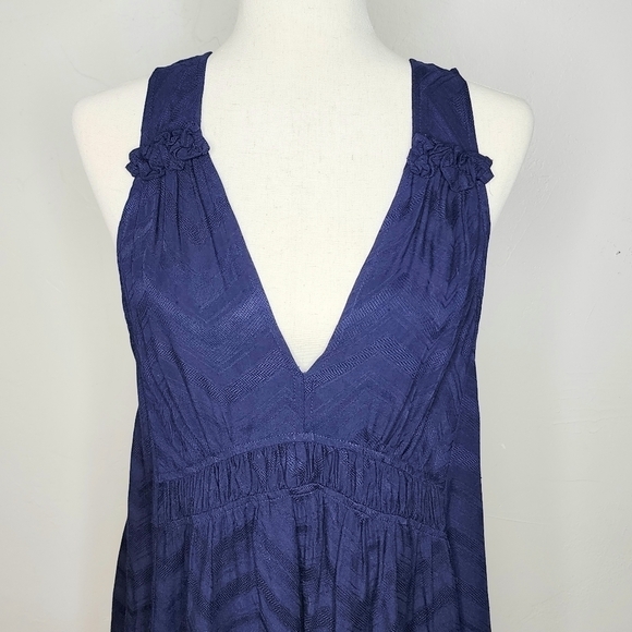 NWT Maeve for Anthropologie Bretta Gathered Tank Top Navy Blue Sz M - Picture 6 of 12